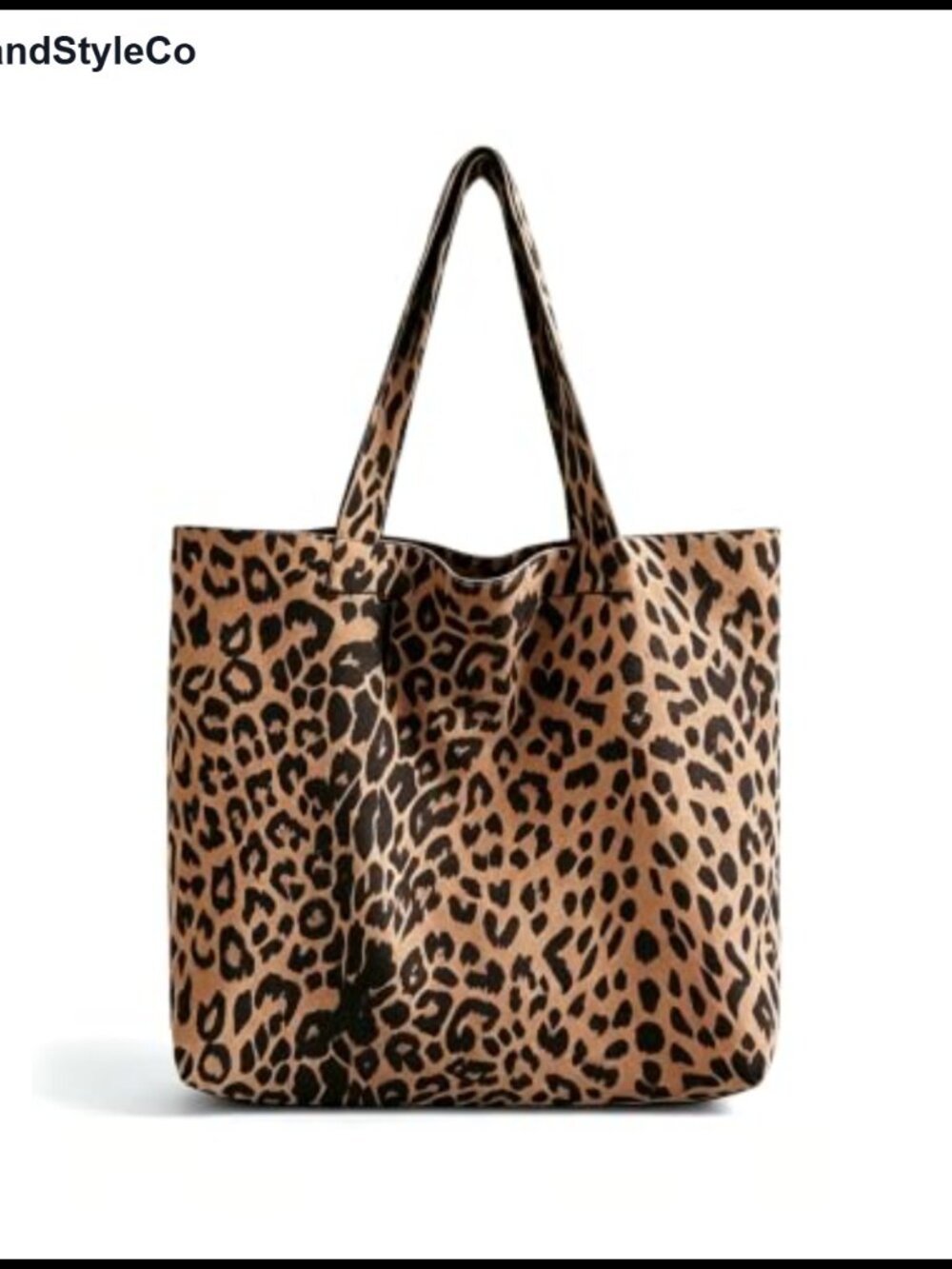 Leopard Print Faux Suede Shoulder Bag Large Tote Casual Travel Handbag